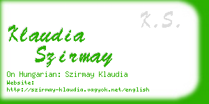 klaudia szirmay business card